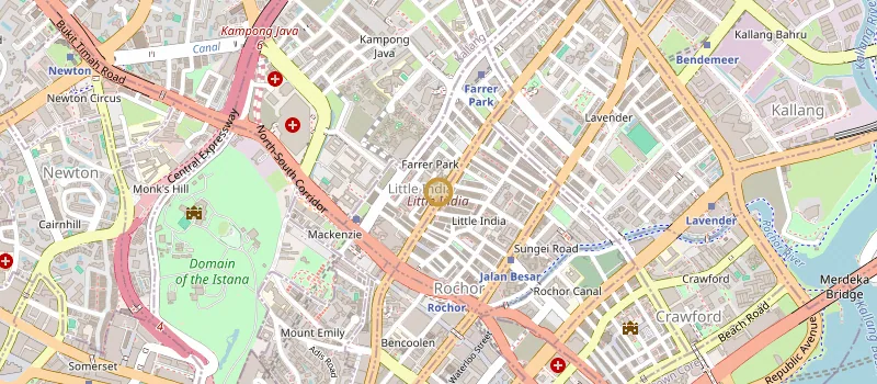 Map of Little India, Singapore